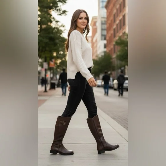 Baretraps Carmen Vegan Knee-High Riding Boots Brown Size 6.5 New With Box - Picture 2 of 9